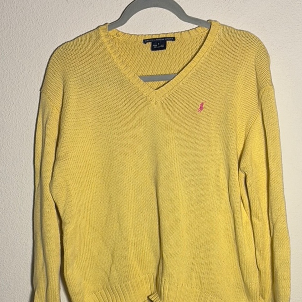 Ralph Lauren Yellow V-Neck Sweater